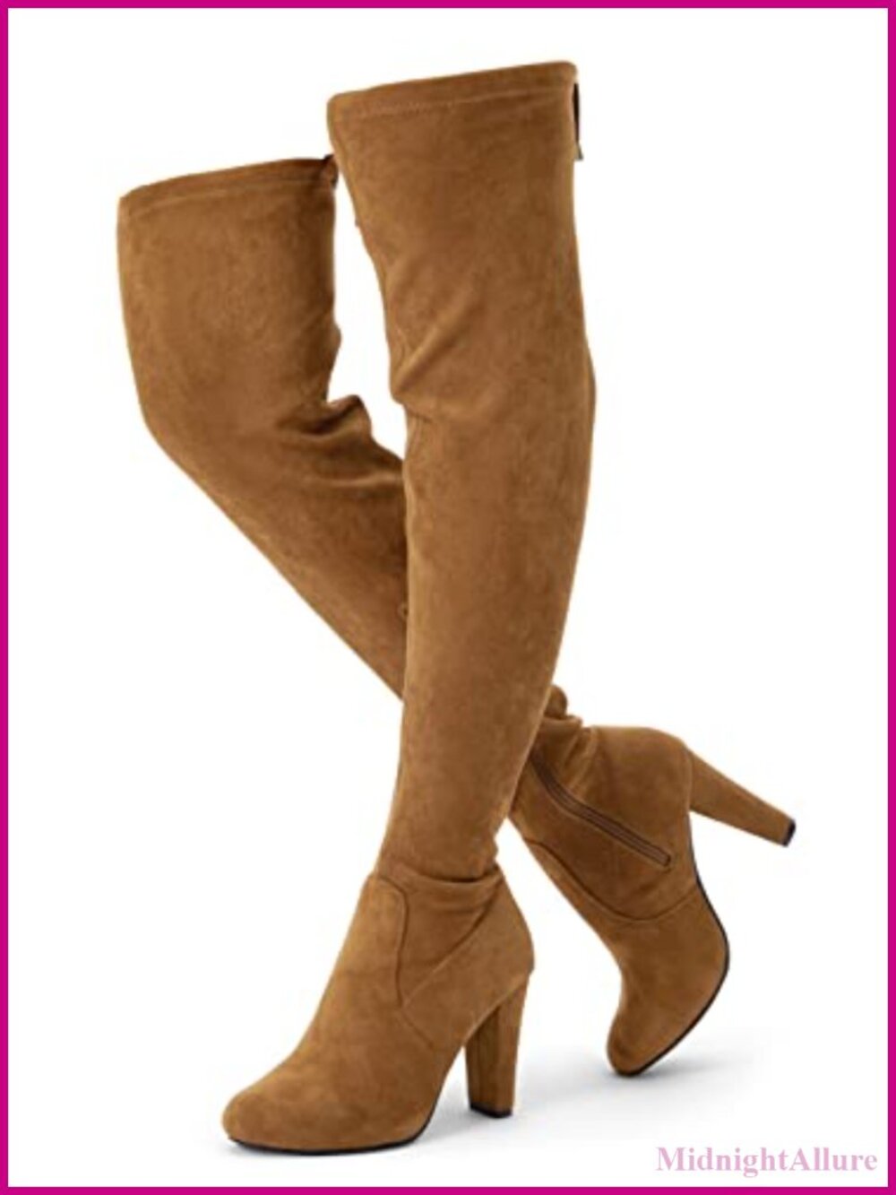 Suede Thigh High Over the Knee Boots Block Heel